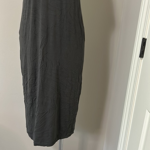 EILEEN FISHER Viscose Jersey Tank Dress Dark Gray Slim Fit Sleeveless Sz XS - Picture 3 of 9